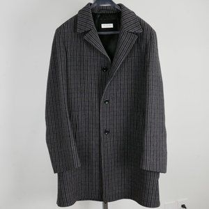 Dries Van Noten Charcoal/Brown Stripe Cashmere Blend Coat (M)